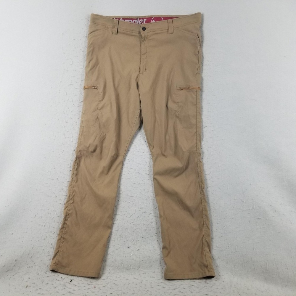 Wrangler Pants Mens 40x32 Beige Nylon Spandex Cargo Stretch Outdoor Hikingโ